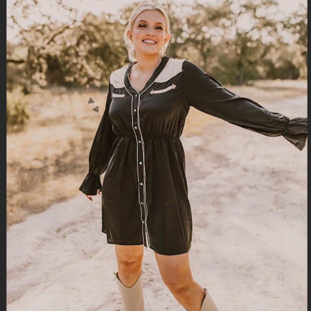 NWT 2FLY Western Bonanza Button-Up Dress